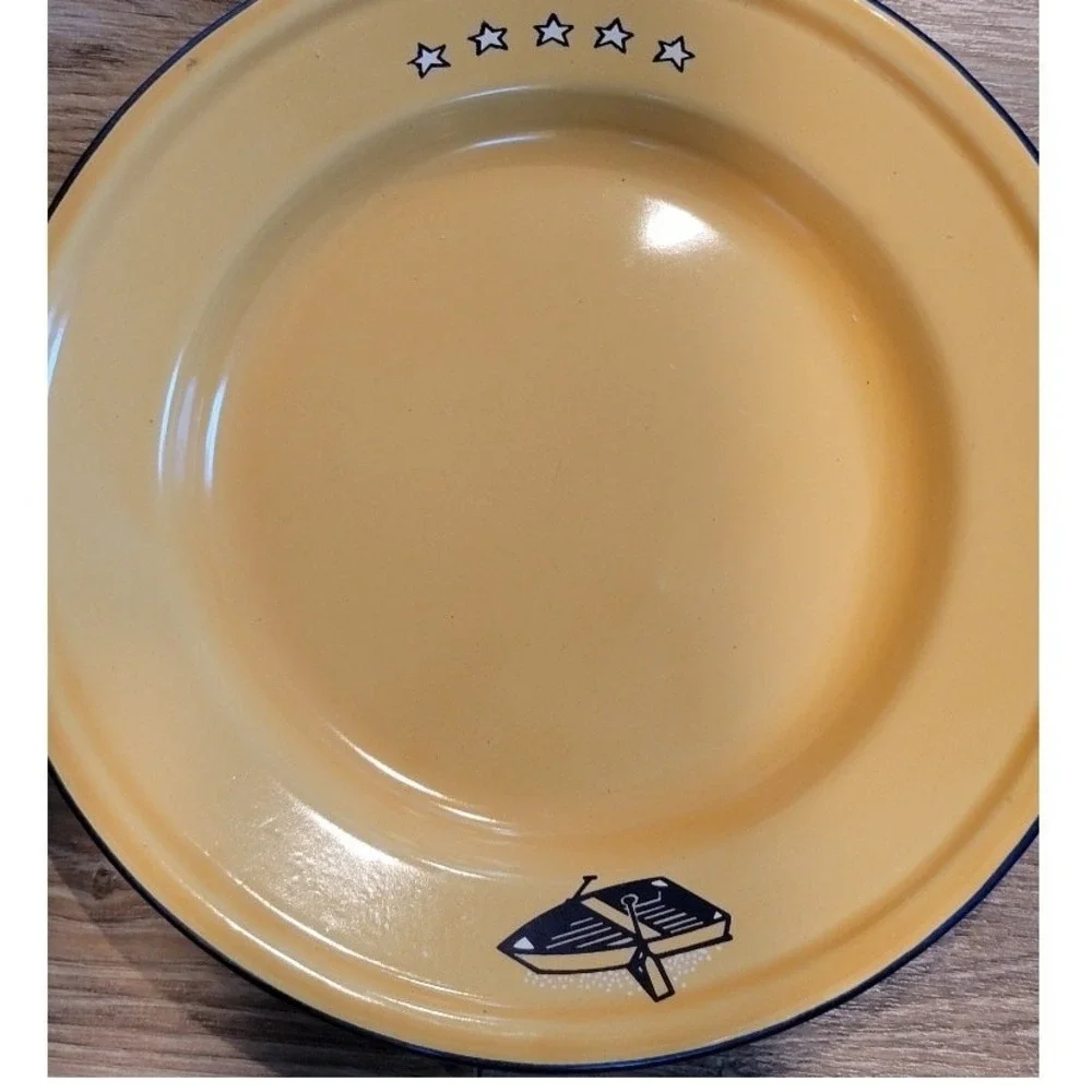 Vintage TAIPRO Enamelware Dinnerware Plates Retro Camping‎ RV Beach